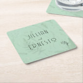 シダのある谷のユリ || ホワイトカスタム スクエアペーパーコースター (アングル)