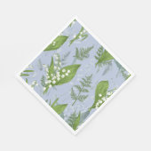 シダのある谷のユリ || ライトブルー スタンダードランチョンナプキン (角)