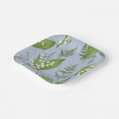 シダのある谷のユリ || ライトブルー ペーパープレート (傾斜あり)