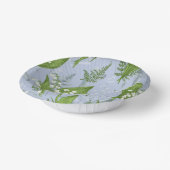 シダのある谷のユリ || ライトブルー ペーパーボウル (傾斜あり)