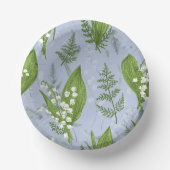 シダのある谷のユリ || ライトブルー ペーパーボウル (正面)