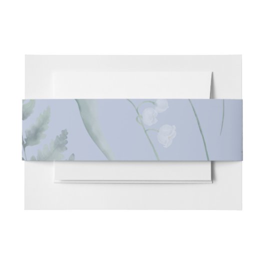 シダのある谷のユリ || ライトブルー 招待状ベリーバンド (正面例)