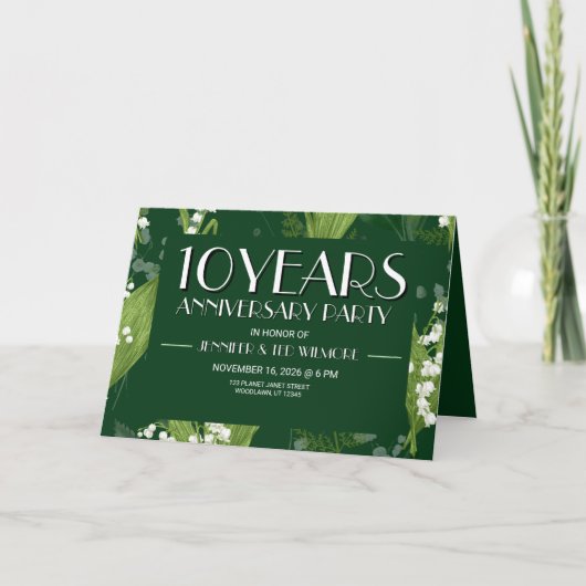 シダのある谷のユリ || DKグリーンアニバーサリー 招待状 (正面)