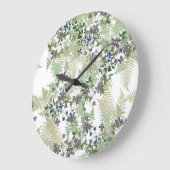シダのクレマチスのつる植物によっては花の柱時計が開花します ラージ壁時計 (傾斜)