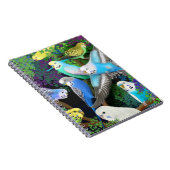 シダのノートのセキセイインコのオウム ノートブック (右側)