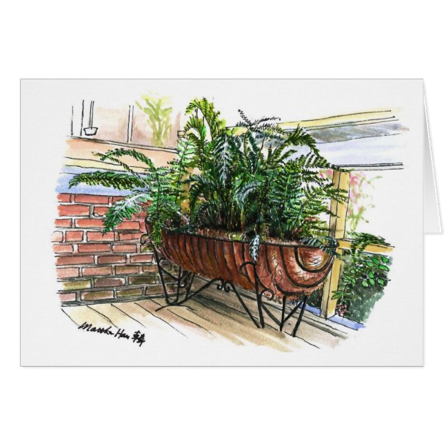 シダのバスケット (正面横)