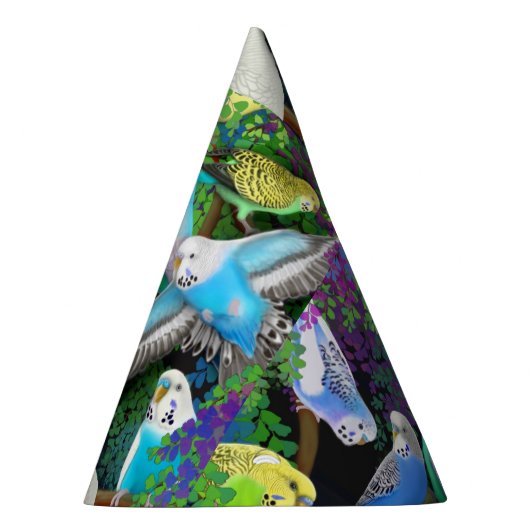 シダのパーティーの帽子のBudgieのインコ パーティーハット (右)