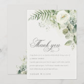 シダのユーカリのグリーン フローラル ブライダル シャワー サンキューカード (正面/裏面)