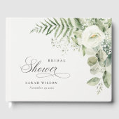 シダのユーカリグリーン 葉 ブライダルシャワー ゲストブック (正面)