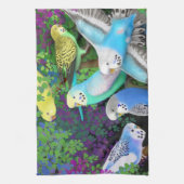 シダの台所タオルのセキセイインコ キッチンタオル (縦)