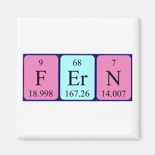 シダの周期表名磁石 マグネット (正面)