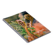 シダの広がる水彩画のファインアート ノートブック (右側)