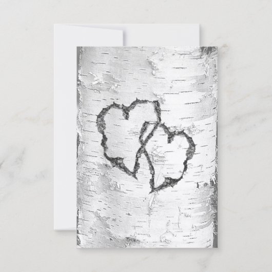 シダの木の皮の願い事の井戸の結婚式のカード 招待状 (裏面)