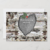 シダの木の赤いバッファロープレイドのハート型の彫刻写真 シーズンカード (裏面)