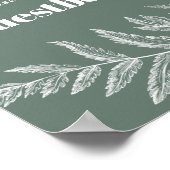 シダの森のウェディングゲストブックサイン ポスター (角)