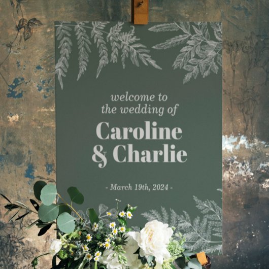 シダの森 ブライダルシャワーのウェルカムサイン ポスター