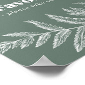 シダの植物シャワーまたはウェディング フェイバーの看板 ポスター (角)