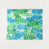 シダの水色 タペストリー (正面(横))