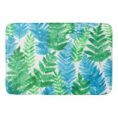 シダの水色 バスマット (正面)