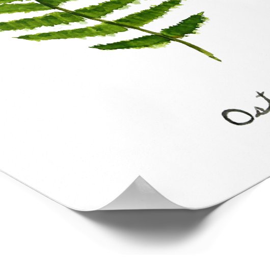 シダの水色 ポスター (角)