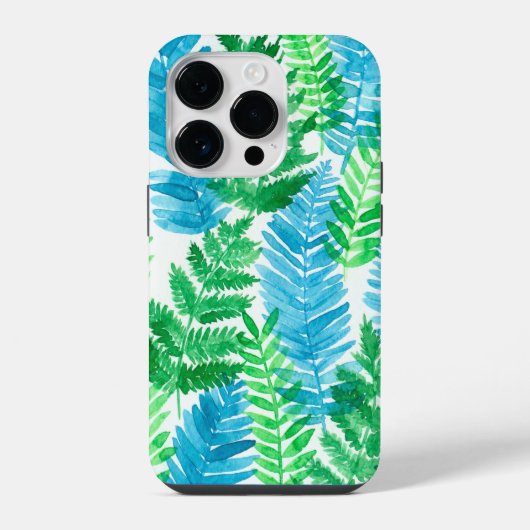シダの水色 iPhoneケース (裏面)
