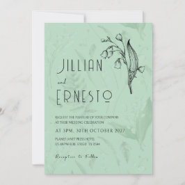 シダの生えた谷のユリ || ソフトグリーン w/ グラフィック 招待状