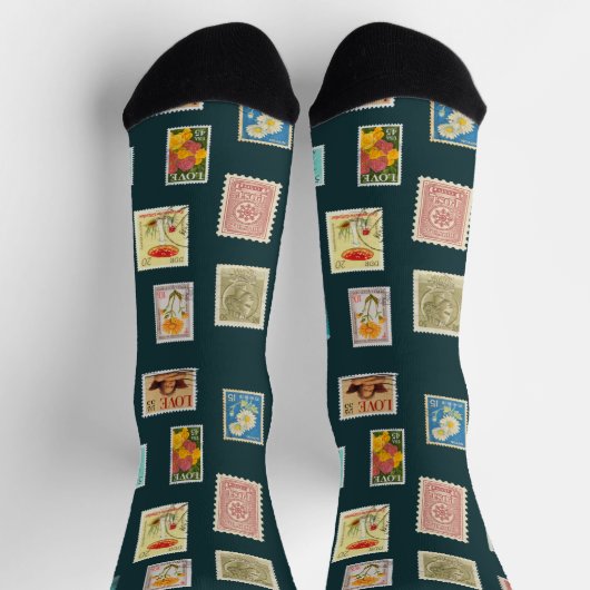 シダの緑の切手のコレクション ソックス (上部)