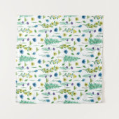 シダの花のシームレスな自然パターン タペストリー (正面(横))