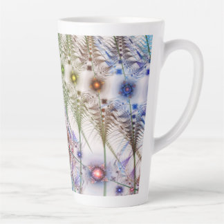 シダの花抽象芸術 カフェラテマグ