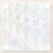 シダの花抽象芸術 ガラスコースター (裏面)