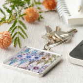 シダの花抽象芸術 キーホルダー (側面)