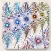 シダの花抽象芸術 コースター (正面)