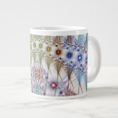 シダの花抽象芸術 ジャンボコーヒーマグカップ (正面右)