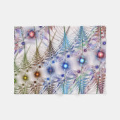 シダの花抽象芸術 フリースブランケット (正面(横))