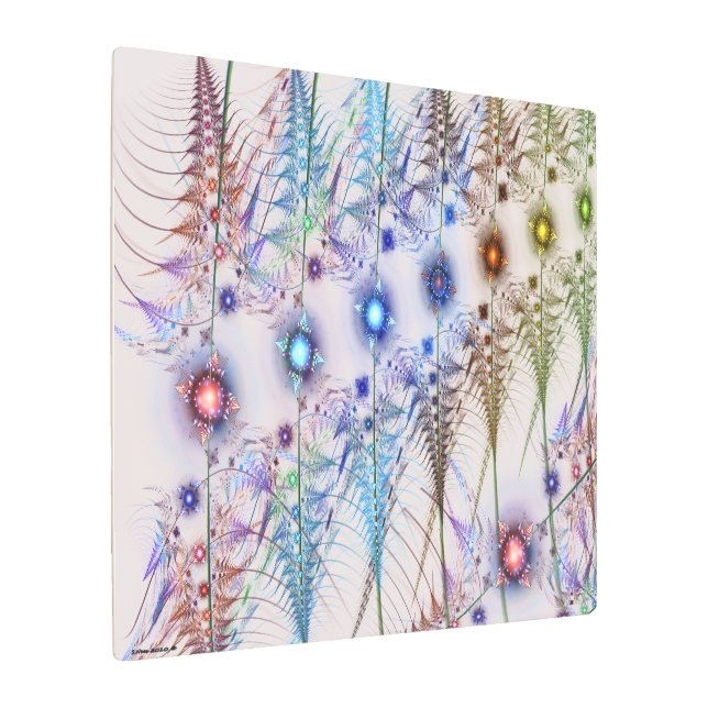 シダの花抽象芸術 メタルプリント (アングル)