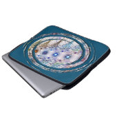 シダの花抽象芸術 ラップトップスリーブ (正面下部)