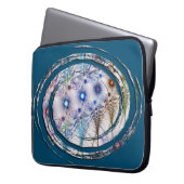 シダの花抽象芸術 ラップトップスリーブ (正面左)