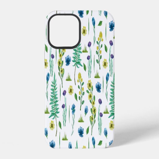 シダの花 シームレスな自然パターン iPhoneケース (裏面)