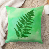 シダの花、緑の水彩背景 クッション (ブランケット)