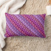 シダの芸術か写真のDiagのストリップの青またはPurplのLumbarの枕 ランバークッション (ブランケット)