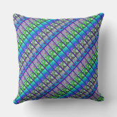 シダの芸術または写真のDiagのストリップの青か緑の大きいクッション クッション (裏面)