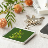 シダの葉のグリーンシダの芸術 キーホルダー (側面)