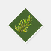 シダの葉のグリーンシダの芸術 スタンダードカクテルナプキン (角)