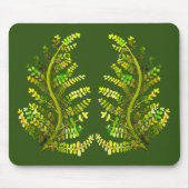 シダの葉のグリーンシダの芸術 マウスパッド (正面)