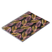 シダの葉のデザイン(ピンクと金ゴールド) ノートブック (左側)