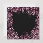 シダの葉のフレーム結晶バーガンディーピンクブラック 招待状 (裏面)