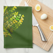 シダの葉の植物芸術 キッチンタオル (四つ折り)