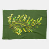 シダの葉の植物芸術 キッチンタオル (横)