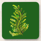シダの葉の植物芸術 コースター (正面)