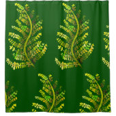 シダの葉の植物芸術 シャワーカーテン (正面)